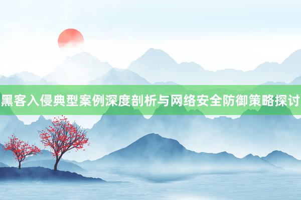 黑客入侵典型案例深度剖析与网络安全防御策略探讨